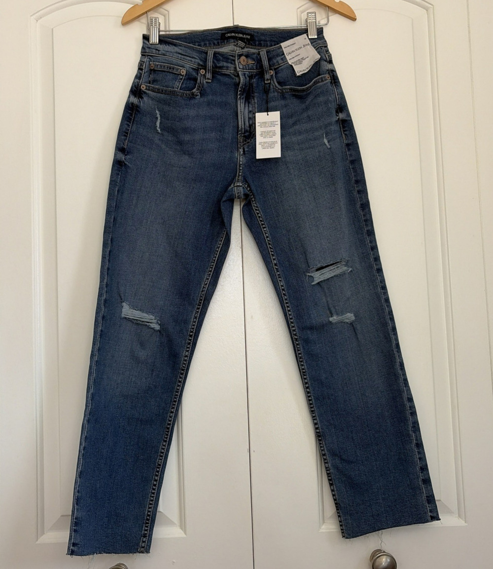 Calvin Klein Jeans Women Size 28 High Rise Straight Leg Ankle Length NWT